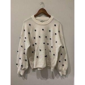 Madewell Women's Bobble Sweater M, Antique Cream, AF097, 191208898640